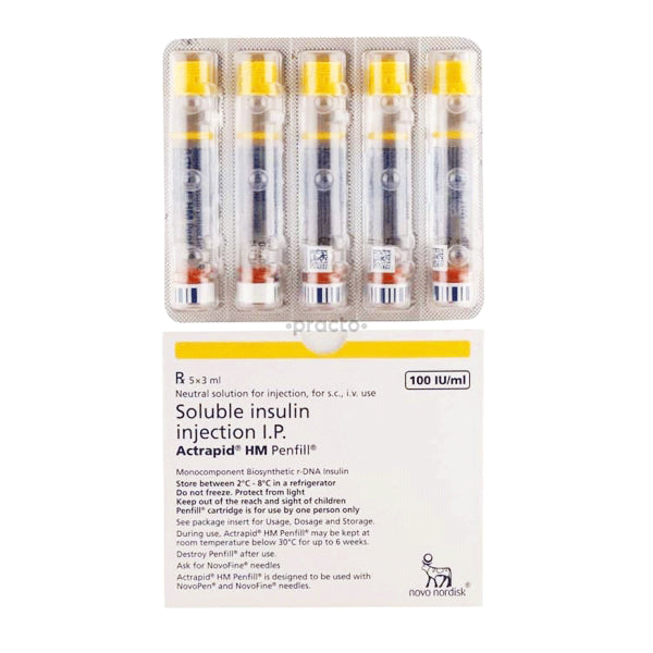 Actrapid Hm Pen 100Iu 3ml 5's